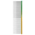 Pet grooming comb with gradient aluminum handle and stainless steel dense teeth for dogs and cats. - 19x3.2cm / Yellow-Green