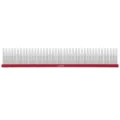 Red aluminum metal pet grooming comb with fine stainless steel teeth for dogs and cats. - Flat Handle 22cm / Red