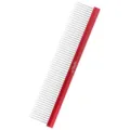 Red handle metal pet grooming comb with dense teeth for dogs and cats variant 19cm - 22cm Sparse / Red