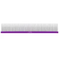 Professional pet grooming comb with stainless steel teeth and purple aluminum handle for dogs and cats - Oval Handle 22cm / Red
