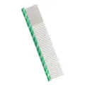 Haustier Kamm, Metallkamm mit grün gestreiftem Griff für Hunde und Katzen Pflege. - Grün Locker-Dicht 20cm M032B