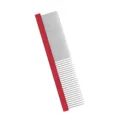 Pettine professionale per toelettatura di animali domestici con perni in acciaio e manico rosso. - 20cm(M1141) / Rosso