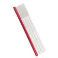 Rote Aluminium Haustier-Pflegekamm für Hunde und Katzen, gerade Zähne zum Entfilzen und Stylen. - Einfarbig Rot Locker-Dicht 20cm M032B