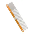 Pet grooming comb stainless steel dual-use dog cat hair shedding brush orange handle design - M1111 / 20cm / Gold
