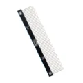 Professional pet grooming comb with stainless steel teeth and decorative handle for cats and dogs. - 20cm / Black