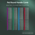 Peigne droit pour animal de compagnie en métal 16cm avec dents doubles chien et chat - 16cm / Multicolore