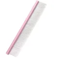 Stainless steel pet grooming comb in pink for dogs, 20cm long hair detangling steel comb variant. - 19cm / Pink Long Double Row