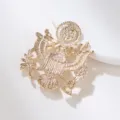 Golden US eagle brooch metal badge vintage suit pin for men fashion accessories apparel. - Eagle Badge (xz4499) / Gold