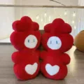 Rotes Plüsch Hochzeit Doppelglück Kissen Paar für chinesische Stil neues Zuhause Bett Dekor. - Doppel-Glück Paar / 48x35cm
