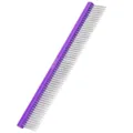 Professional pet grooming comb with purple handle and stainless steel teeth for dogs and cats. - 19cm / Purple Double Row