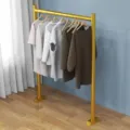 Modern gold standing clothing rack for bedroom, space-saving garment display stand. - Length 60 Width 25 Height 120 / Nano Gold