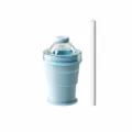 Bottiglia d'acqua pieghevole in silicone con sfera di ghiaccio, colore blu sale marino. - 1 Pezzo/Confezione / Blu