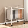 Porte-pantalons mobile et chariot de rangement multicouche pour penderie de chambre blanc - Largeur 60cm 20 Crochets / Blanc