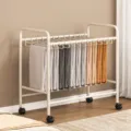 Support de Pantalon Mobile Chariot avec 24 Crochets Organisateur de Placard Roulant Neuf - Largeur 75cm 24 Crochets / Blanc