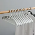 Grey plastic wide shoulder clothes hangers non-slip seamless thick coat hangers for home closet organization - Thickened Style / 10 Pieces Pack / Premium Grey