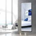 Wall-mounted full length mirror for bedroom, frameless adhesive dressing mirror for dorm. - 33x130cm