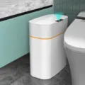 Pattumiera intelligente 16L automatica per bagno con sensore di movimento impermeabile bianca - Modello ricaricabile potenziato / Bianco