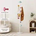Appendiabiti da terra a forma di fungo bianco stand verticale con base stabile 168cm - Colore macaron / Bianco Nuvola