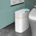 Pattumiera automatica intelligente 13L bagno cestino rifiuti ricaricabile impermeabile bianco - Modello ricaricabile potenziato / Bianco