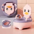 Simpatico sedile per vasino da allenamento per bambini con schienale e braccioli rosa cuscino PP - Cuscino Duro Classico / Rosa