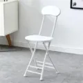 Sedia pieghevole bianca, sedia moderna minimalista portatile con telaio in metallo per casa - Gambe bianche bianco puro
