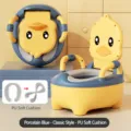 Sedile per WC da allenamento per vasino per bambini con cuscino in PU morbido blu classico. - Cuscino Morbido PU Classico / Giallo