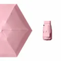 Mini parapluie plat pliable en cinq sections rose cerisier, protection UV et compact. - Ensemble Boîte Capsule / Rose Sakura