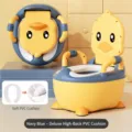 Kids Potty Training Seat Blue Cute Duck Design with Soft PVC Cushion for Toddlers - High-leg Enlarged PVC Soft Cushion / Yellow