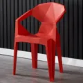Poltrona moderna in plastica rossa, sedia impilabile di design per interni ed esterni. - Materiale PP spesso (rosso)