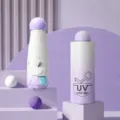Ombrello tascabile sfumato lilla, parasole pieghevole portatile con protezione UV per donne. - Sfumato Lilla