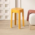 Sgabello rotondo in plastica moderno impilabile sedia da ufficio domestico arancione 1.15kg - Verde Chiaro