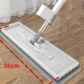 Vlakke mop vervangende kop Grijs 36cm huishoudelijk reinigingshulpmiddel luie mop - 1 dweil + 1 dweildoek / Paneel van 36 cm