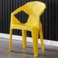 Moderne gelbe Kunststoff Esszimmerstuhl stapelbar fuer Haus und Outdoor Nutzung. - Verdicktes PP-Material (Gelb)