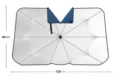 Parasol para parabrisas de coche plegable aislamiento térmico cubierta frontal 120x65 - Forma en V Abierto / Pequeño engrosado / Plata Titanio
