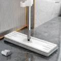 Flachwischmopp Bodenreinigungssystem mit 42cm Großer Platte und 2 Mikrofasertüchern Weiß - Luxus Verstärkt 42cm (2 Moppkissen)