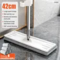 42cm Flachwischmopp mit 6 Mikrofasertüchern, 360 Grad drehbarer Bodenreiniger für den Alltag. - Luxus Verstärkt 42cm (6 Moppkissen)