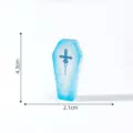 Mini blauer transparenter Sarg Harz Anhänger DIY Gothic Halloween Deko Schmuck 4.3x2.1cm - Kristallsarg