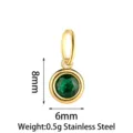 Stainless steel green cubic zirconia pendant charm for DIY jewelry making bracelets necklaces - Upgrade Style (PJ0329-02) / Green