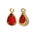 Ciondolo a goccia vintage in acciaio con pietra rossa per la creazione di gioielli fai da te. - Rosso (TP2902-02)