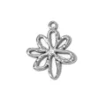 Stainless steel irregular flower pendant DIY jewelry accessory charm silver metal component main view - Silver Geometric Petal Pendant (TP2788-01)