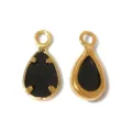 Ciondolo a goccia dorato ciondolo con pietra nera accessorio di gioielleria variante - Nero (TP2902-02)