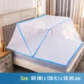Zanzariera pieghevole per letto per bambini, rete pop-up portatile, blu, 60x130x50 cm - Larghezza 80 Lunghezza 190 (adatto per letto da 1 m) / Blu ispessito e ad alta densità con fissatore