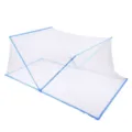 Zanzariera pieghevole per letto, tenda a rete traspirante con bordo blu per la stanza. - Lunghezza 1.9m Larghezza 0.8m / Blu