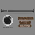 Asta di tensione regolabile per tenda da doccia e asciugatura, facile installazione senza fori. - Gamma adatta 50-80 cm / Nero opaco premium (Tubo 25 mm)