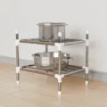 scaffale da cucina a 2 ripiani supporto per pentole in metallo modello classico 42x34x30cm - Classico a due strati