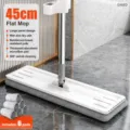 Flachmopp mit 45cm breiter Platte und sechs Mikrofasertüchern für die Bodenreinigung. - Höchste Verlängert 45cm (6 Moppkissen)