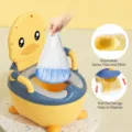 Cute duck training potty for kids with drawer design and cleaning bags, comfortable toddler toilet. - Cleaning Bags 100 Pieces/Pack / Multicolor