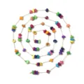 Bohemian colorful beaded chain for DIY jewelry making, vibrant multi-color beads with gold chain. - Multi-Color-02s