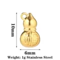 Ciondolo zuppa dorata in acciaio inox ciondolo portafortuna fai da te gioielli 10x6mm. - Zucca ornamentale / Oro
