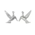 Stainless steel hummingbird charms for DIY jewelry making, necklace and earring pendants. - Silver Hummingbird (TP2690-01)
